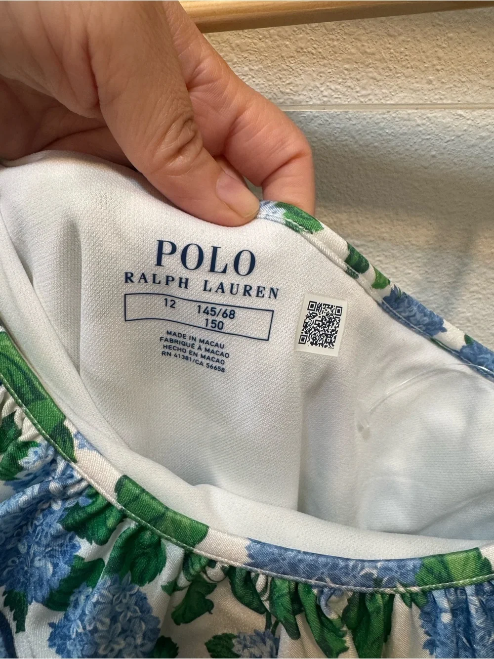 Polo by Ralph Lauren White One-Shoulder Hydrangea Print Swimsuit